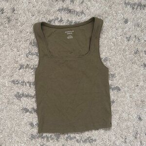 3/$10 🟢 American eagle square neck tank, olive green, size small